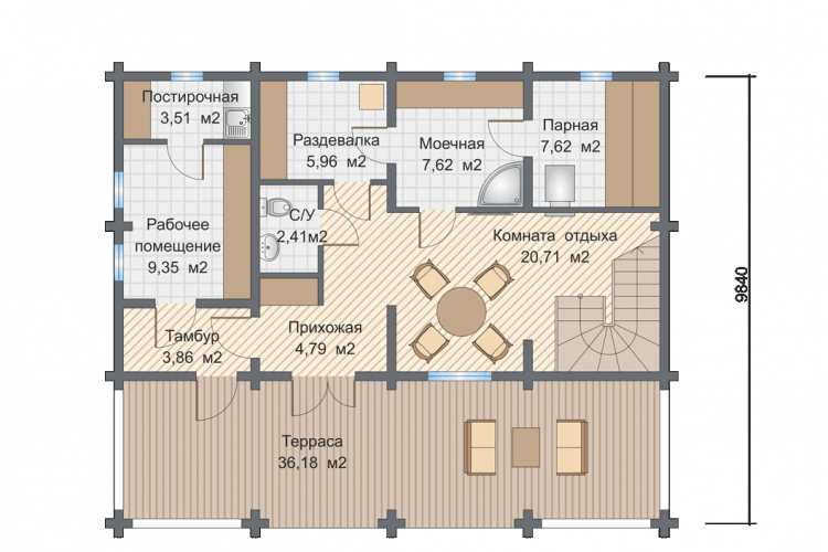 Баня из клееного бруса Иннсбрук, 8