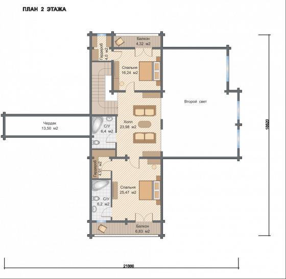 Базовые планировки Дом из клееного бруса Феникс 2