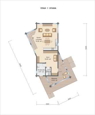 Базовые планировки Дом из клееного бруса Довиль 1