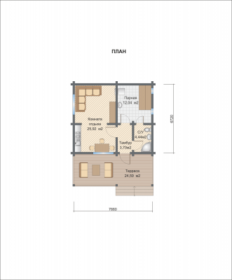 Базовые планировки Баня из клееного бруса Гринвуд 1